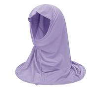 Girls Ice Silk Muslim Khimar Hijab Headscarf Flower Arab Scarf Shawls Stretch Turban Neck Wrap Islamic Head Wrap for Age 2-7 Years Girls