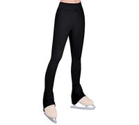 Girls Ice Skate Pants High Waist Soft Seamless Warm Bell Pants for Kids Teens Competition Black, black, 11-12 Years