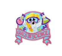 "Girls in Science" - Chemistry - Biology 2" Iron ON Embroidered Patch