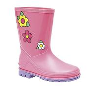 Girls Infant Pink Wellington Boot with Flower Motif 8 (26)