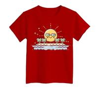 Girls Island Print T Shirt Comfortable Casual Top for Kids Beach Holiday Summer Daily Wear Soft Breathable Tee (Red-h, 18-24 Months)
