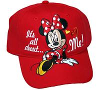 Girls' It's All About Me Minnie Mouse Baseball Cap, Red