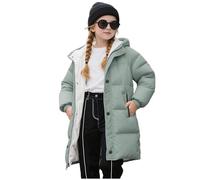 Girls Jacket 5-6 Years, Kids Winter Long Padded Coat Hooded Puffer Jacket With Hood Thicken Down Coats Parka Peacoat School Outfits Outerwear Cold Weather