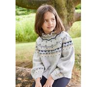 Girl's jacquard jumper with sparkly details marl grey