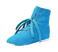 Girls Jazz Dancing Sneaker Dance Practice Boots Canvas Jazz Dance Boots Ballet Dancing Sneaker 1.5 1-Blue
