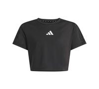 adidas Girl's Train Essentials Seasonal Print T-Shirt, Black/Silver met., 11-12 Years