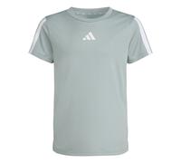 adidas Girl's Train Essentials 3-Stripes T-Shirt, Wonder Sage/White, 11-12 Years