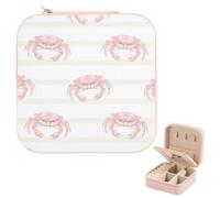 Girls Jewellery Box Whimsical Sea Creature, Pu Leather Mens Travel Jewellery Box with Mirror, Pu Leather Storage for Necklace Trinket, Women Travel Essentials, Presents for Women, Gifts A Teenage Girl