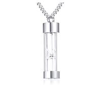 Girls jewelry PJ Stainless Steel Hourglass Ashes Urn Memorial Keepsake Pendant Necklace,Remembrance Jewelry things