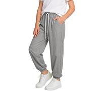 Girls Joggers 5-15 Years Baggy Elastic High Waist Sweatpants Teens Breathable Cuffed Ankles Jog Bottoms Skin-Friendly Plain Comfy Tracksuit Jogging Trousers Pe School