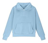 Girls Jumpers Solid Color Sweatshirt Cotton Lightweight Casual Outerwear Soft Fashion Jumper School for Boys Age 2-13 Years