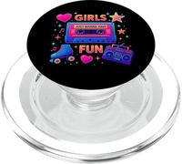 Girls Just Wanna Have Fun 80s Old School Time Design PopSockets PopGrip for MagSafe