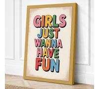 Girls Just Wanna Have Fun Canvas Wall Art Print 24x16 Inch (61 x 41 cm)