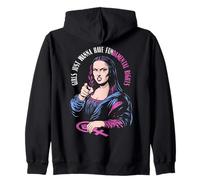 Girls Just Wanna Have Fundamental Rights Feminist Mona Lisa Zip Hoodie