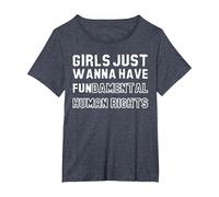 Girls Just Wanna Have Fundamental Rights T-Shirt, Women's Plus, Heather Blue, 2X