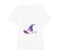 Girls Just Wanna Have Spells Witchy Magical Starry Night T-Shirt, Women's Plus, White, 1X