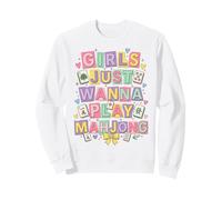 Girls Just Wanna Play Mahjong Pastel Style Game Night Sweatshirt