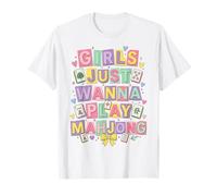 Girls Just Wanna Play Mahjong Pastel Style Game Night T-Shirt