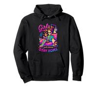 Girls Just Wanna Stay Home Cozy Skeleton Pullover Hoodie