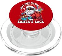 Girls Just Want Santa's Sack Funny Naughty Christmas Women PopSockets PopGrip for MagSafe