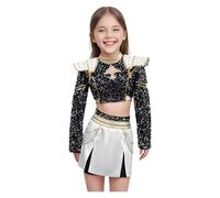 Girls K Pop Demon Costume Anime Stage Cosplay Costume for Girls Cute Pop Singer Idol Stage Role Play Performance Outfit for Kids Halloween Costume Party Carnival Outfit Uniform Full Set (C, 120)