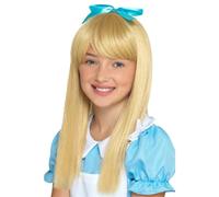 Girls Kids Alice in Wonderland Princess Long Blonde Wig Costume Fairytale New
