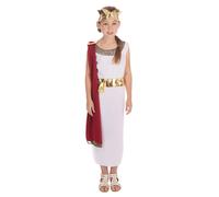 Girls Kids Ancient Egyptian Roman Greek Toga Shawl Caesar Fancy Dress Costume