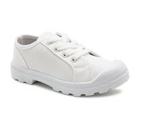 Girls Kids Canvas Lace Up Sneakers Pumps Back to School PE Gym Sports Trainers (White, UK Footwear Size System, Little Kid, Numeric, Medium, 13)