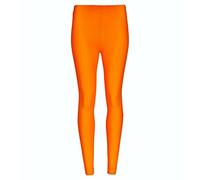 Girls Kids Dance Swimming Gymnastics Fitted Stretch Microfibre Leggings Age 5-12 Years (Orange, 7-8 Years)