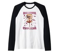 Girls Kids Italian Brainrot Meme Ballerina Cappuccina Raglan Baseball Tee