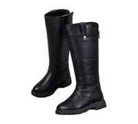 Girls Knee High Boots - Kids Faux Leather Riding Boots with Side Zip & Buckle Detail, Comfortable Durable School Party Casual Long Boots for Girls, Perfect for Autumn Winter Daily Wear