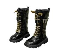 Girls Knee High Boots Kids Lace Up Side Zipper Sweet Steampunk Style Thick Rubber Sole Stitching Faux Leather Pu Leather Waterproof Autumn Winter School Shoes