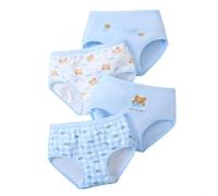 Girls Knickers 2-10 Years Hearts 4 Pack Underwear Bear Soft Comfortable Breathable Toddler Briefs Mid Waist Lightweight Pants Underpants Cute Cartoon Sports Summer (Light Blue, 5-6 Years)