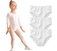 Girls Knickers Teen Seamless Ballet Briefs High Cut Dance Underwear Cotton Gymnastic Underpants Strentch Professional Latin Pants for 4-18 Years (Pack of 3)