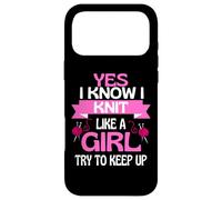 Girls Knitting Funny Knit Like A Girl Case for iPhone 17 Pro Max