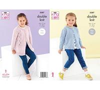 Girls Knitting Pattern Bobble Cardigan and Easy Lace Jacket in Cherished DK King Cole 5587