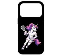 Girls Lacrosse Unicorn Womens LaX Player Purple Pink Hair Case for iPhone 17 Pro