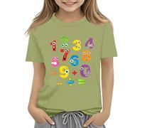 Girls Large Long Sleeve Shirt T Shirt Number Day 2025 School Math Day T Shirts Math Lovers Clothes 10 Girl (JN, 6-7 Years)