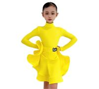 Girls Latin Ballroom Dance Dress Dance Practice Competition Outfits | Nylon, two-piece set forTango Salsa Rumba Jazz Costume