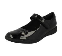 Girls Leather School Shoes Clarks Pokémon Collection Hook & Loop Strap Etch Mist