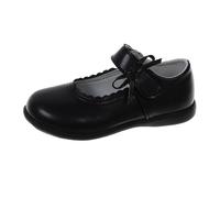 Girls Leather Shoes Adjusted Strap Flat Non Slip Sandals Closed Toe Ankle Soft Lightweight Wedding Sneakers Kids Baby Leather School Casual Sandals (Black, 11 Little Child)