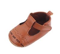 Girls Leather Shoes Size 3 Plain Soft Sole Shoes Non Slip Slip On Shoe Wide Fit First Walking Shoe Lightweight Cutout Flat Sandals Minimalist Formal Sandals Casual Mary Jane Princess Sandal Brown