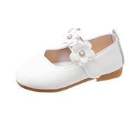 Girls Leather Shoes Spring Summer Autumn Children's Single Shoes School Season British Style Soft Bottom School Shoes Small Leather Shoes Kids Cleats (White, 6 Infant)