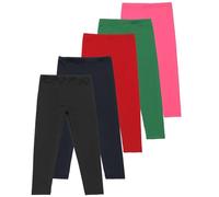 Girls Leggings 2-15Y 5Pcs Stretch Thick Warm Base Layer Multipacks Tights Yoga Pants Elasticated School Trousers Jogging Bottoms Pants Sports Leggings Red 9 Years