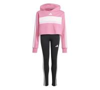 Adidas Seasonal Essentials Tiberio 3 Stripes Fleece Leggings Tracksuit Black,Pink 13-14 Years Girl