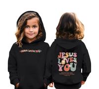 Girls' Letter Print Hoodie, Children's Long-Sleeved Cotton Blend French Terry Oversized Fit Comfortable School Sport Autumn Winter Sweatshirt