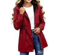 Girls Lightweight Waterproof Jacket Kids Hooded Rain Jacket Pack a Mac Coat | Casual Zipper Button School Coat Teen Windproof Raincoats Fashion Plain Outdoor Windbreaker with Pockets for Hiking Camping