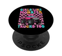 Girls Like Monster Trucks Too Cute Off-Road Lover PopSockets Adhesive PopGrip