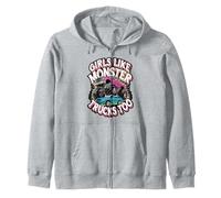 Girls Like Monster Trucks Too Quote Zip Hoodie