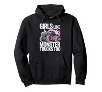 Girls Like Monster Trucks Too when Driving a Pink Unicorn Pullover Hoodie